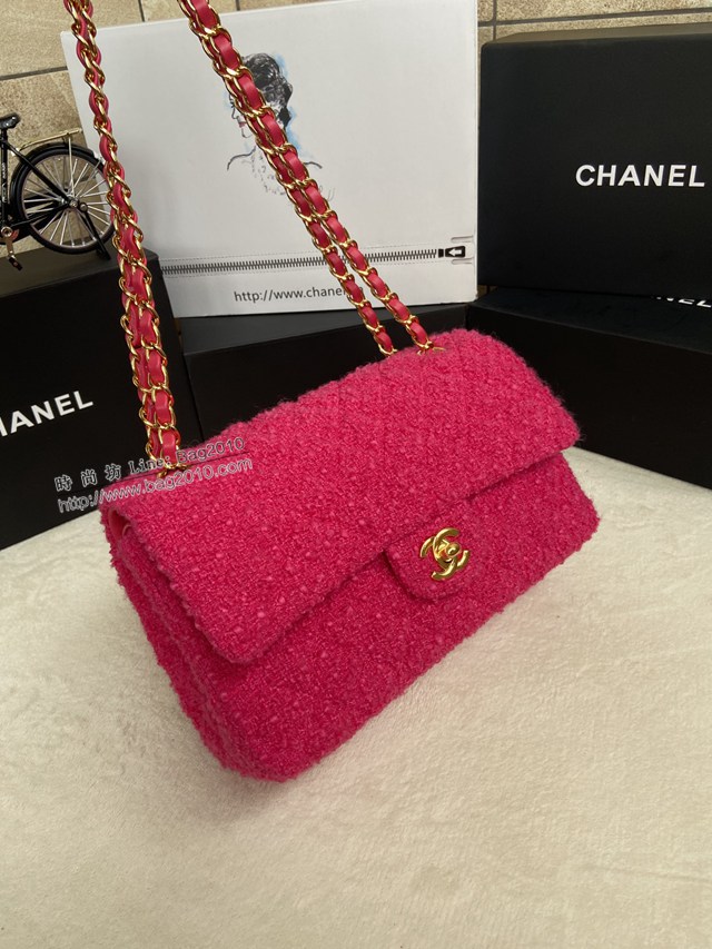 Chanel專櫃限量款Classic Flap Bag 01112布包 香奈兒CF單肩斜挎鏈條女包 djc4608